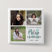 愛情のある記憶の中で葬儀モノグラム写真 缶バッジ (正面)