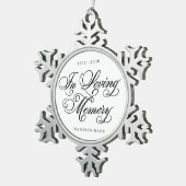 愛情のある記憶オーナメントの記念品 スノーフレークピューターオーナメント (右)