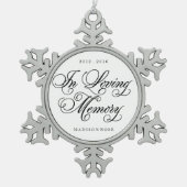 愛情のある記憶オーナメントの記念品 スノーフレークピューターオーナメント (正面)