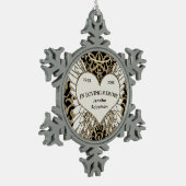 愛情のある記憶オーナメント スノーフレークピューターオーナメント (左)