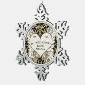 愛情のある記憶オーナメント スノーフレークピューターオーナメント (右)