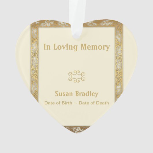 愛情のある記憶カスタムな写真の記念のオーナメント1 オーナメント (裏面)