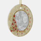 愛情のある記憶クリスマスのPawprintの写真のオーナメント セラミックオーナメント (右)