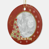 愛情のある記憶クリスマスのPawprintの写真のオーナメント セラミックオーナメント (左)