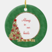 愛情のある記憶クリスマスツリーの写真のオーナメント セラミックオーナメント (裏面)