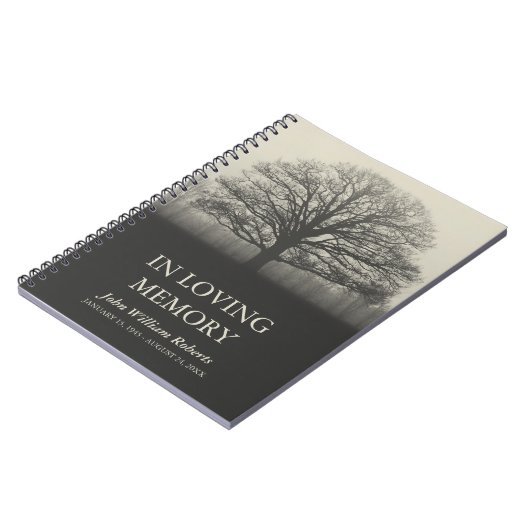 愛情のある記憶ゲストブックの木のシルエット ノートブック (左側)