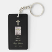 愛情のある記憶タイポグラフィの金十字の写真 キーホルダー (裏面)