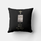 愛情のある記憶タイポグラフィの金十字の写真 クッション (裏面)