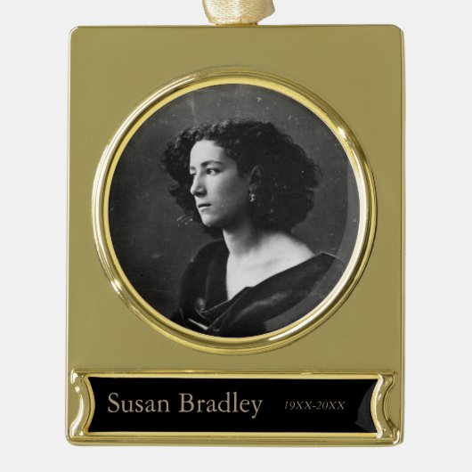 愛情のある記憶パーソナライズなオーナメント1 ゴールドプレートバナーオーナメント (正面)