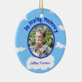 愛情のある記憶パーソナライズな写真の空の記念物 セラミックオーナメント (右)