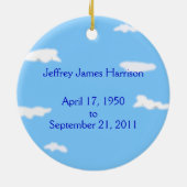 愛情のある記憶パーソナライズな写真の空の記念物 セラミックオーナメント (裏面)