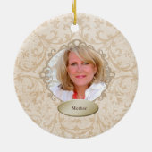 愛情のある記憶パーソナライズな写真の記念物 セラミックオーナメント (裏面)