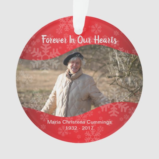 愛情のある記憶パーソナライズな記念の写真 オーナメント (正面)