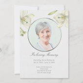 愛情のある記憶ヴィンテージユリの悔やみや弔慰カード 招待状 (正面)