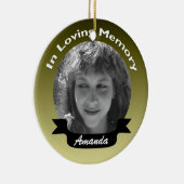 愛情のある記憶写真のオーナメントの金ゴールドの黒 セラミックオーナメント (右)