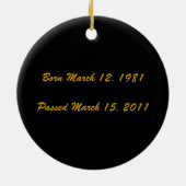 愛情のある記憶写真のオーナメントの金ゴールドの黒 セラミックオーナメント (裏面)