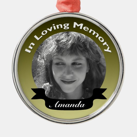 愛情のある記憶写真のオーナメントの金ゴールドの黒 メタルオーナメント (正面)