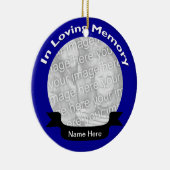 愛情のある記憶写真のオーナメント-青 セラミックオーナメント (右)