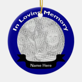 愛情のある記憶写真のオーナメント-青 セラミックオーナメント