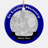 愛情のある記憶写真のオーナメント-青 セラミックオーナメント (裏面)
