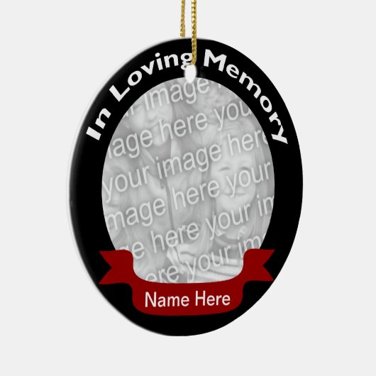 愛情のある記憶写真のオーナメント-黒 セラミックオーナメント (右)