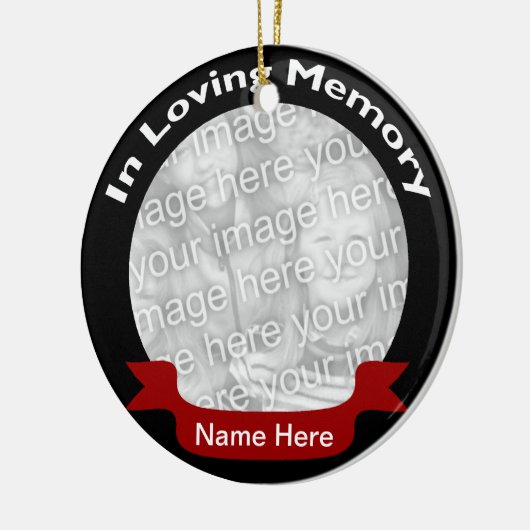 愛情のある記憶写真のオーナメント-黒 セラミックオーナメント (左)