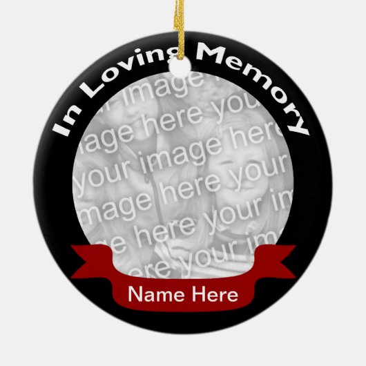 愛情のある記憶写真のオーナメント-黒 セラミックオーナメント (裏面)
