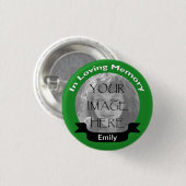 愛情のある記憶写真の緑ボタン 缶バッジ (正面&裏面)