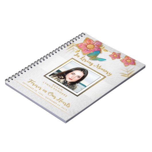 愛情のある記憶写真の蝶記念の来客名簿 ノートブック (左側)