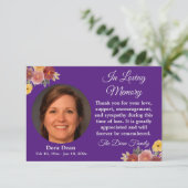 愛情のある記憶悔やみや弔慰葬儀ブルーウォーター色  サンキューカード (スタンド正面)