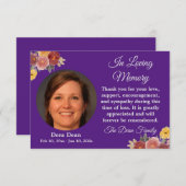 愛情のある記憶悔やみや弔慰葬儀ブルーウォーター色  サンキューカード (正面/裏面)