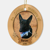 愛情のある記憶犬のオーナメントで発注されるカスタム セラミックオーナメント (左)