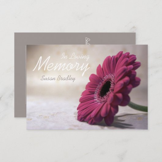 愛情のある記憶花の告別式 案内状 (正面/裏面)