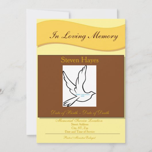 愛情のある記憶葬儀の招待状かプログラム 招待状 (正面)