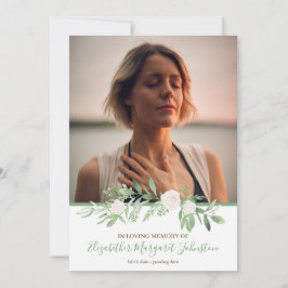 愛情のある記憶葬式のエレガントなアイボリーの花柄 サンキューカード