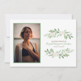 愛情のある記憶葬式のエレガントなアイボリーの花柄 サンキューカード