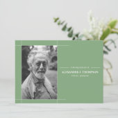 愛情のある記憶葬式のモダンで真新しい緑及び白 サンキューカード (スタンド正面)