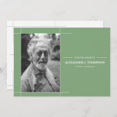 愛情のある記憶葬式のモダンで真新しい緑及び白 サンキューカード (正面/裏面)