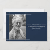 愛情のある記憶葬式のモダンな海軍及び白 サンキューカード (正面)