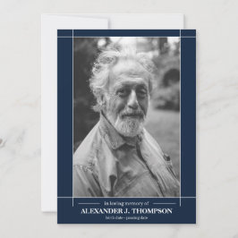 愛情のある記憶葬式のモダンな海軍及び白 サンキューカード