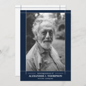 愛情のある記憶葬式のモダンな海軍及び白 サンキューカード (正面/裏面)