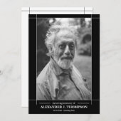 愛情のある記憶葬式のモダンな黒い及び白 サンキューカード (正面/裏面)