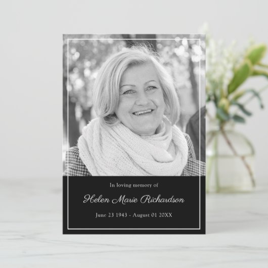 愛情のある記憶葬式の不朽の写真の悔やみや弔慰 サンキューカード (スタンド正面)