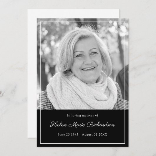 愛情のある記憶葬式の不朽の写真の悔やみや弔慰 サンキューカード (正面/裏面)