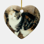 愛情のある記憶青いオーナメントのペットは写真を加えます セラミックオーナメント (裏面)