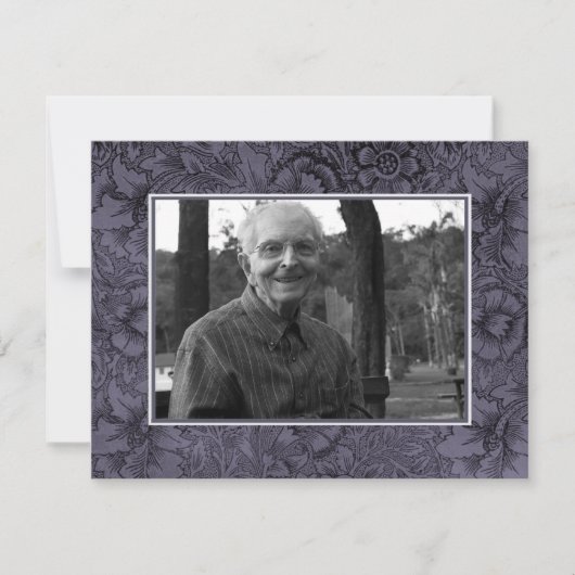 愛情のある記憶Memoriamの死の通知の写真 案内状 (正面)