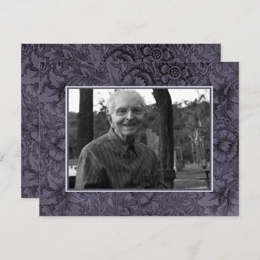 愛情のある記憶Memoriamの死の通知の写真 案内状 (正面/裏面)