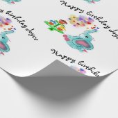 愛情のある象の誕生日の包装紙 ラッピングペーパー (角)