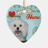 愛情のあるMaltipooは私達の家の家を作ります セラミックオーナメント (右)