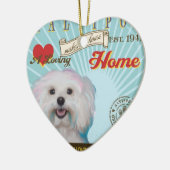 愛情のあるMaltipooは私達の家の家を作ります セラミックオーナメント (左)